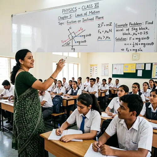 Indian Physics Class: Teacher and Students Learning Together
