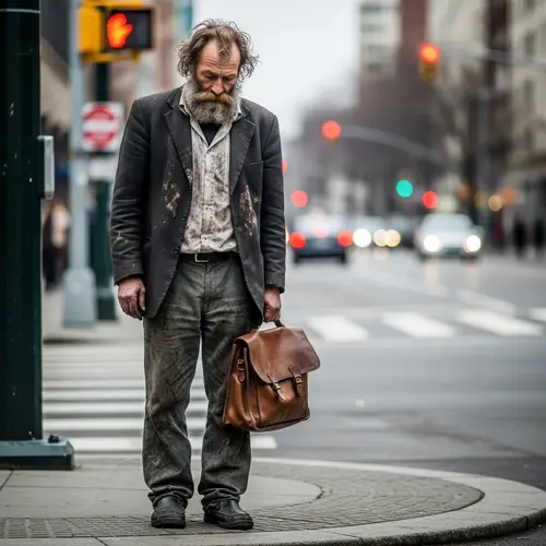 Beggar Asking for Help