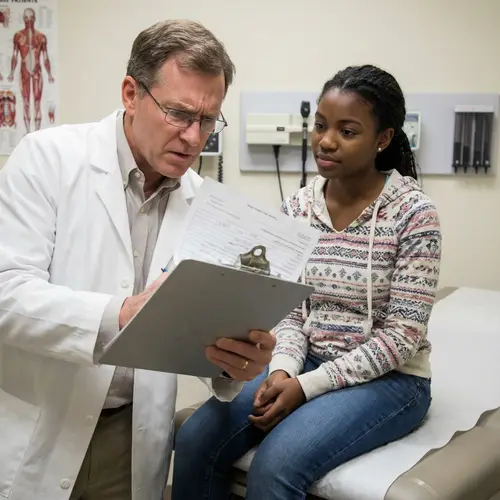 Doctor Analyzing Data in Realistic Art Style