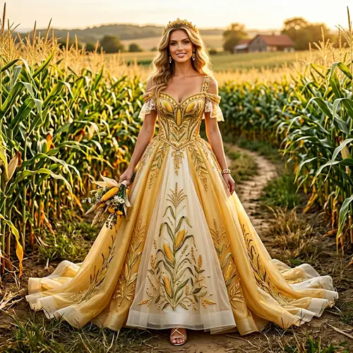 Corn-Inspired Princess Cut Dress