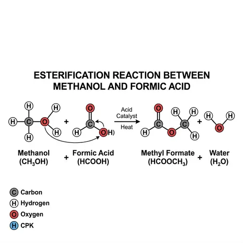 Methyl Alcohol and Formic Acid Reaction: Structural Formula