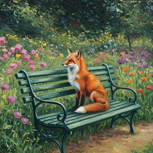 Fox Illustration in Monet Style