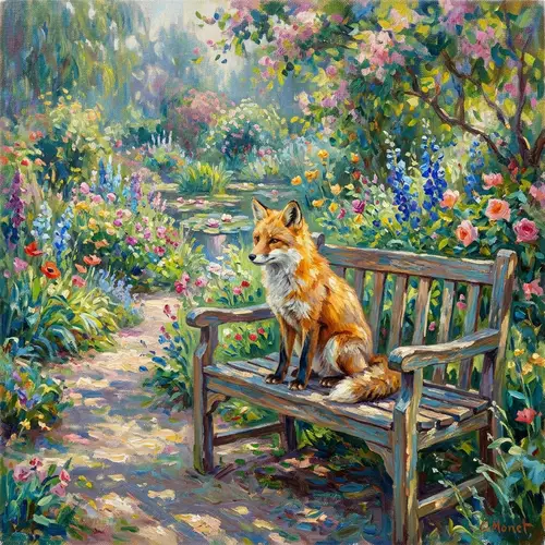 Fox Illustration in Monet Style