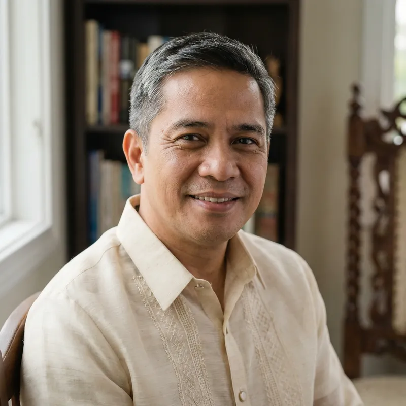 Authentic 45-Year-Old Filipino Man | Cultural Heritage