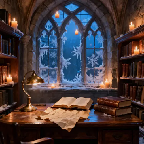 Cozy Hogwarts Style Library - Lofi Background
