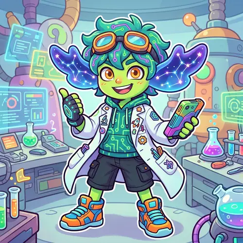 Green Technology Genius Scientist Character - League of Legends Style