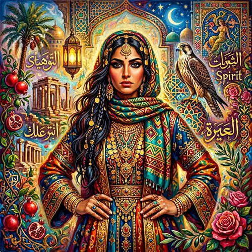 Vibrant Portrait of Abeerah: Fierce & Confident Middle-Eastern Woman