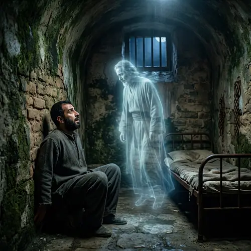 Ethereal Ghost Visits Middle-Eastern Prisoner at Night