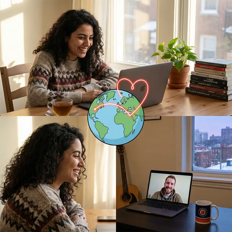 Romantic Long-Distance Relationship Connection