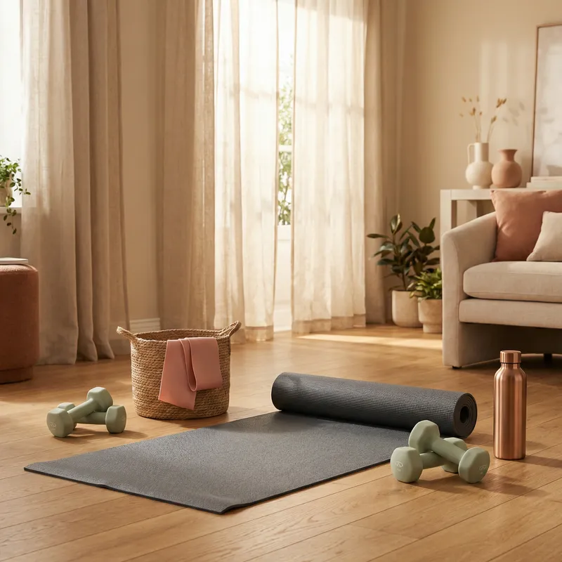 Elegant Home Interior with Yoga Accessories