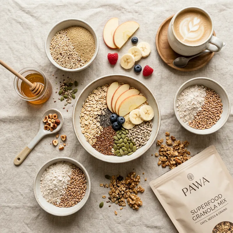 Modern Minimal Flat Lay of Fresh Ingredients