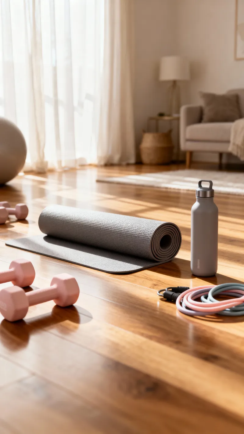 Elegant Home Interior with Yoga Accessories