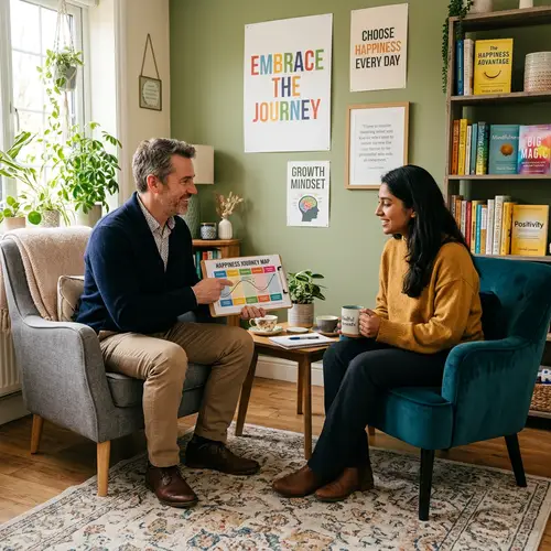 Empower Your Happiness: Life Coaching Session in a Cozy Room