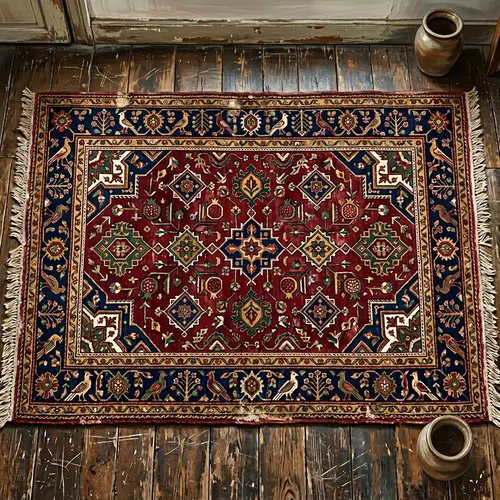 Traditional Soviet Carpet: Rich Motifs & Colors