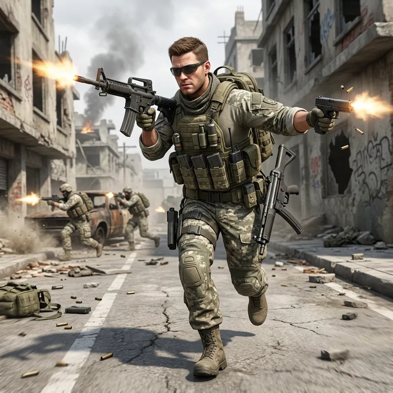 Caucasian Male Counter-Strike Character Supporting Teammates