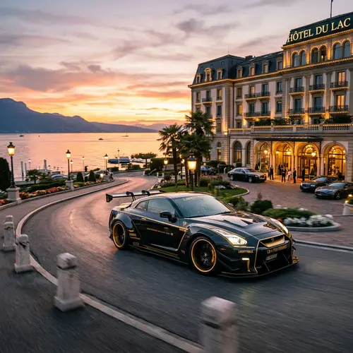 Luxurious Nissan GTR R35 with Liberty Walk Kit at 7-Star Hotel