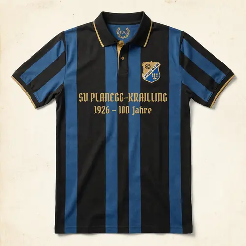Stylish Black-Blue Striped Jersey for SV Planegg-Krailling