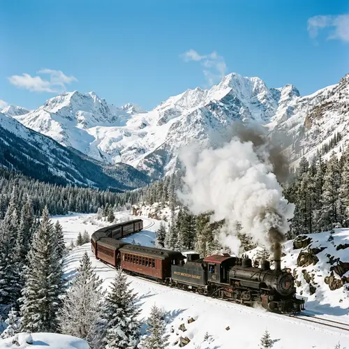 Snowy Mountain Train Adventure | Serene Winter Landscape