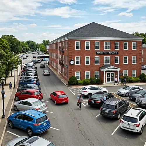 Two-Story Building with Extensive Parking Area