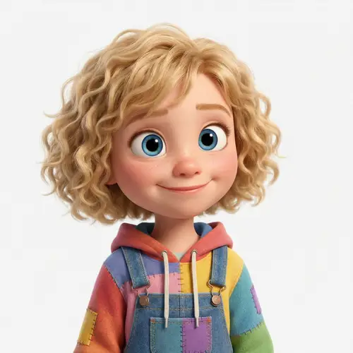 Pixar-Style Blonde Girl Illustration