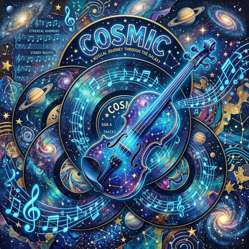 Cosmic Collage: Musical Instruments & Blue Notes