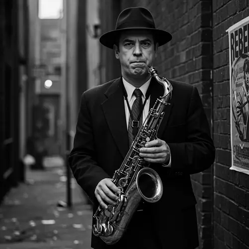 Vintage 70s Noir Gangster Music Art