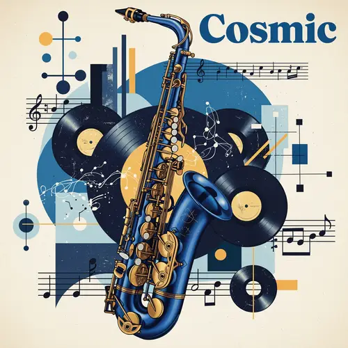Cosmic Collage: Musical Instruments & Blue Notes
