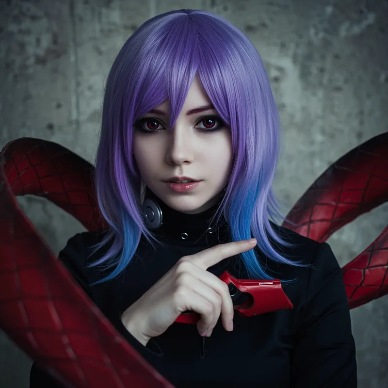 Tokyo Ghoul Female Ghoul - Purple Hair & Blue Ends