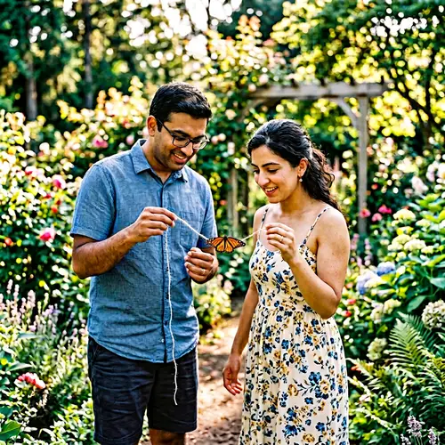 Colorful Butterfly Tied with String: Care and Wonder Captured