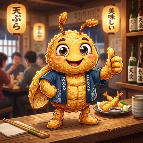 Scarabeo Tempura Mascot Cartoon Character
