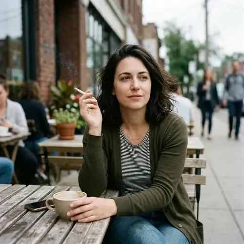Woman Holding a Cigarette - Captivating Imagery