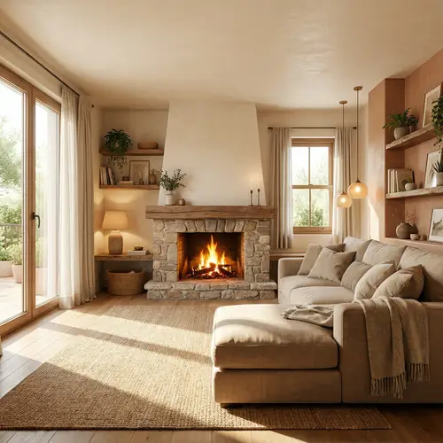 Cozy Living Room with Modern Chaise Lounge
