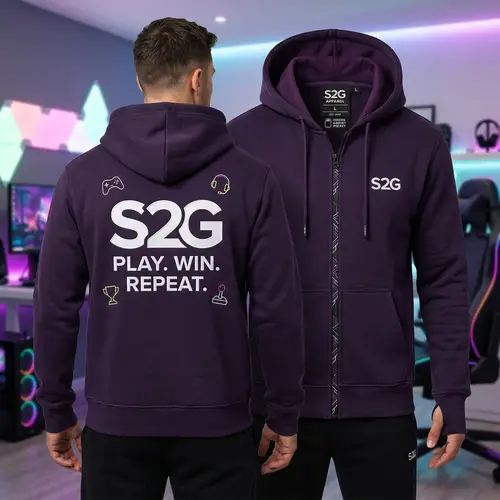 S2G Dark Purple Hoodie - Play, Win, Repeat