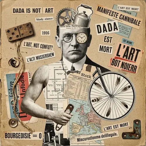 Dadaist Art: Creative Image Reflecting the 1916 Avant-Garde Movement