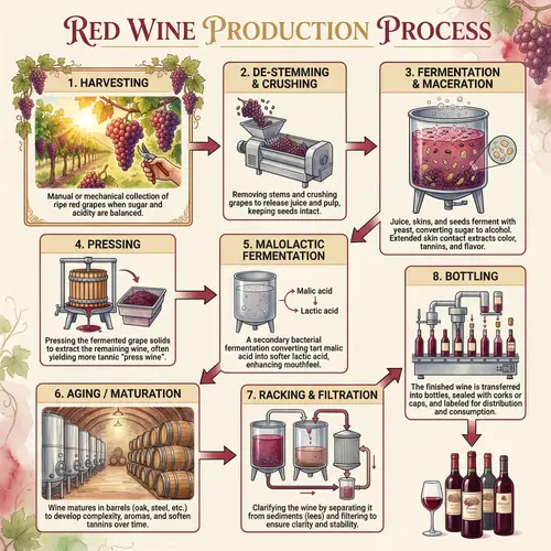 Red Wine Production Process Flowchart