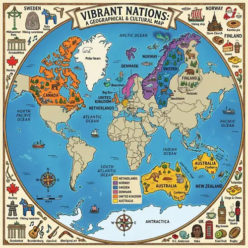 Educational Map of Sweden, Germany, Canada & More