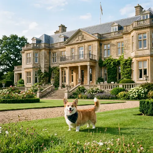 Corgi Adventures at a Mansion