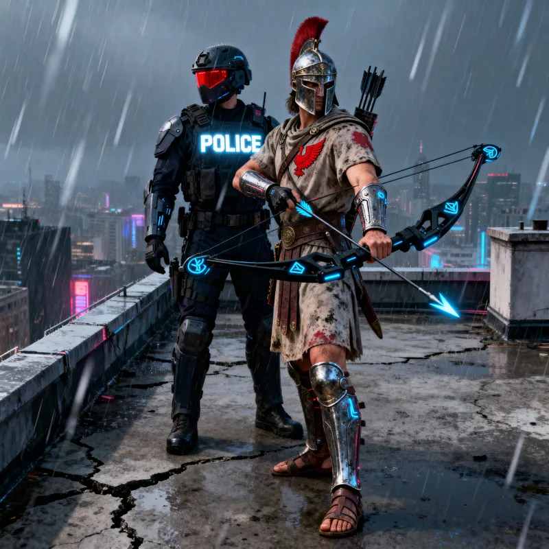 Police Spartan Archer Grey - Action Figure Collectible