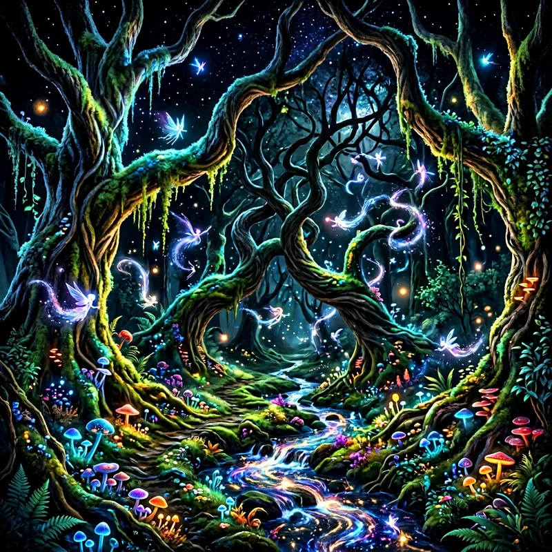 Fantasy Forest Scene - Enchanted Landscape