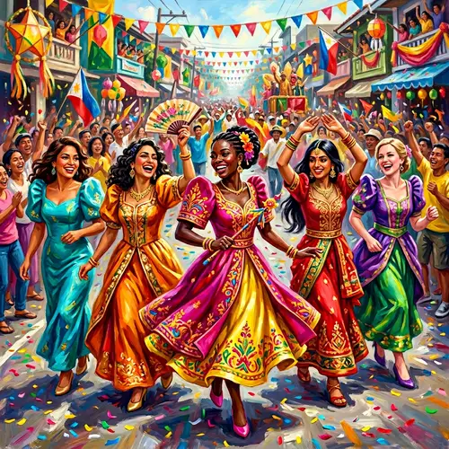 Colorful Filipino Attire Festival | Energetic Procession
