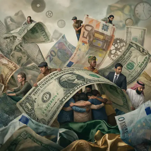 People Eaten by Money: A Surrealist Vision