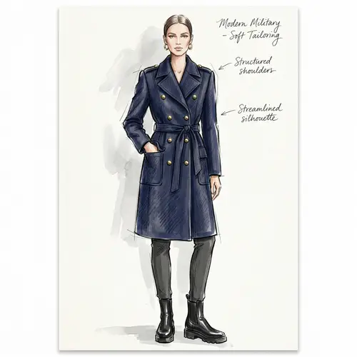 Modern Military Style Fashion Sketch