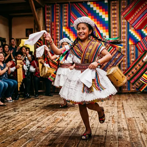 12-Year-Old Hispanic Girl Dancing Saya - Traditional Bolivian Dance