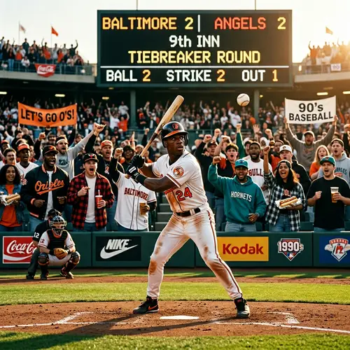 Nostalgic 90s Baseball Scene: High-Stakes Moment on the Field