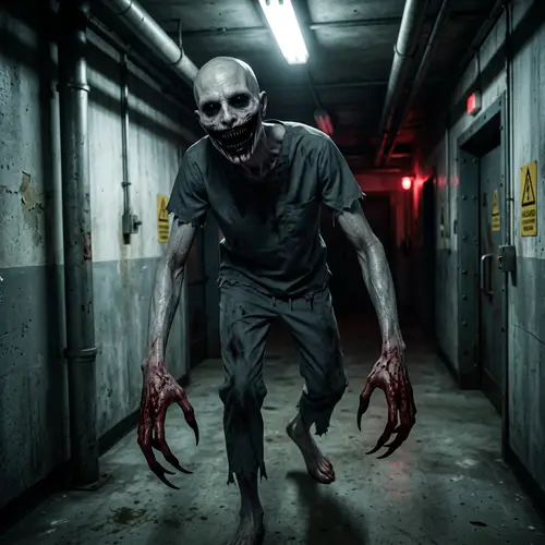 Terrifying 4-Meter-Tall Humanoid in Secret Laboratory Corridor