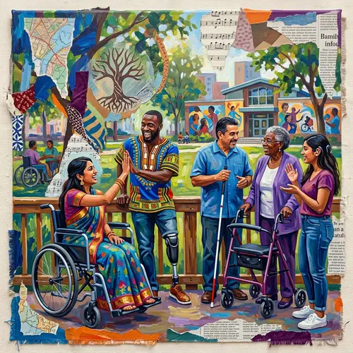 Empowering Portrayal of Diverse Individuals with Disabilities - Contemporary Art