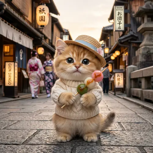 Adorable Golden Chinchilla Kitten in Sweater