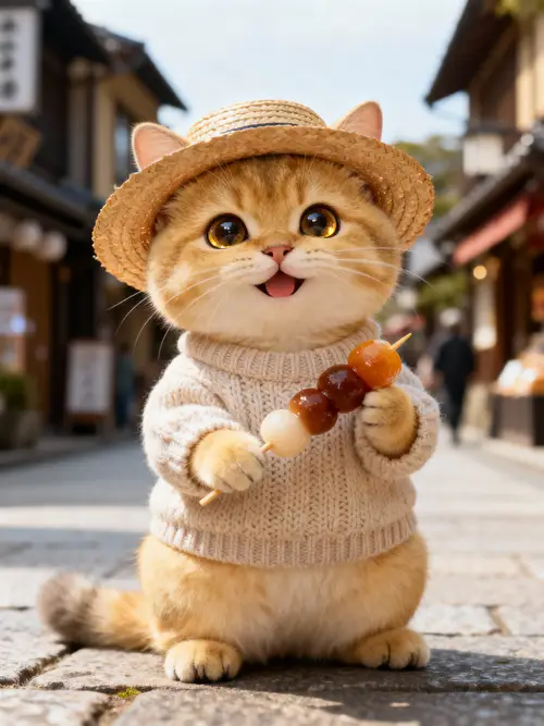 Adorable Golden Chinchilla Kitten in Sweater