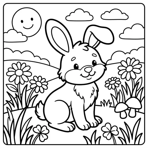 Hare Coloring Page for Kids 3-5 | Fun and Educational Activity