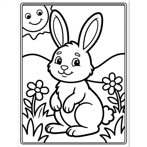 Hare Coloring Page for Kids | Printable Activity